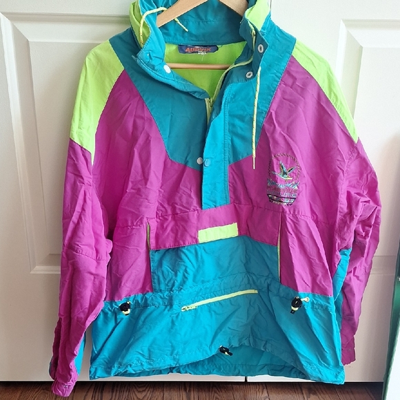 Vintage 80s Oversized Colourful Anorak - Picture 2 of 10